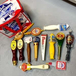 13 Beer Tap Handles. Plus PBR Cooler Bag